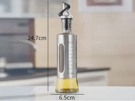 Aceitero vinagrero vidrio y acero con dosificador 